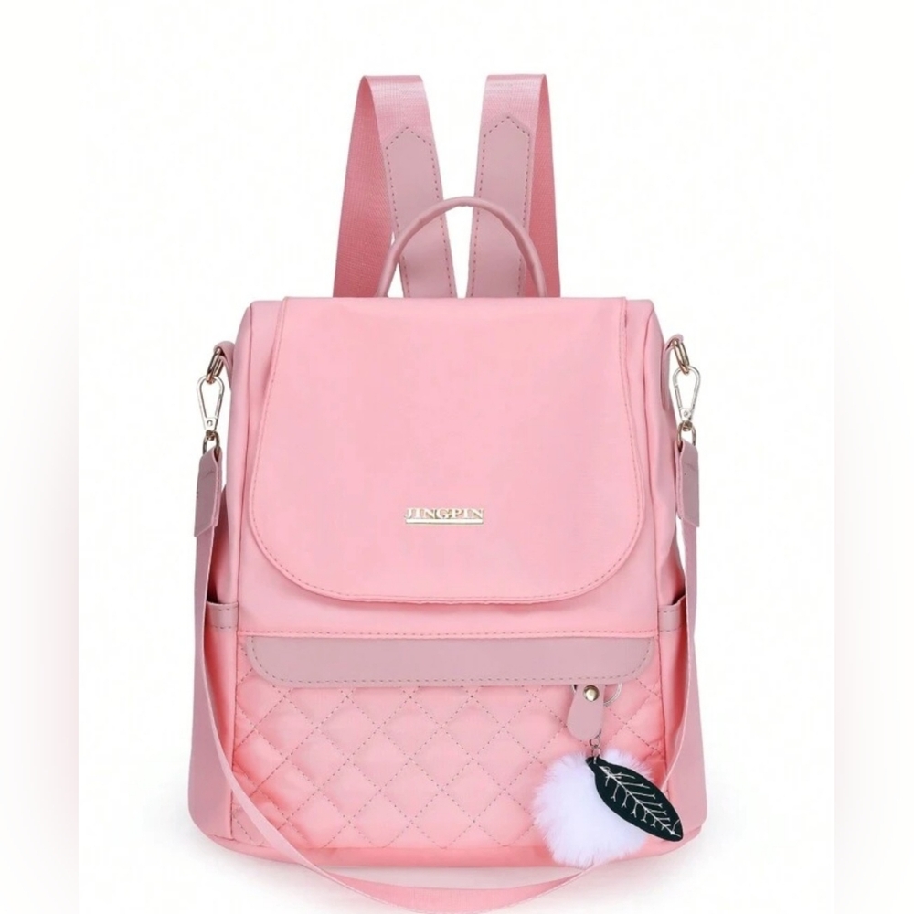 Pink Quilted Women's Backpack